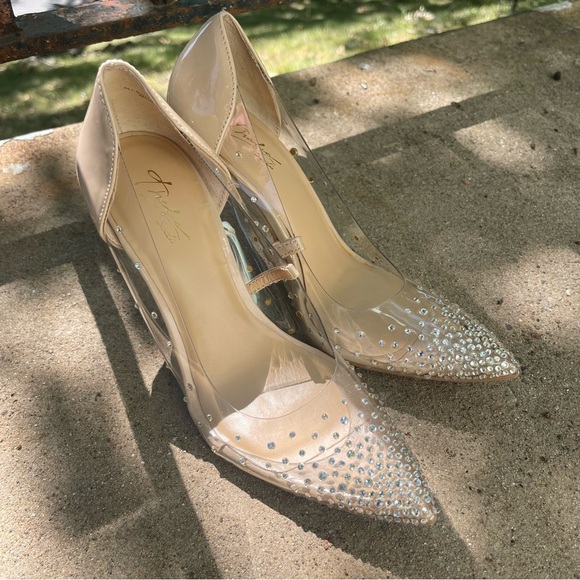 Thalia Sodi Clear Stilettos w/ Rhinestones - Size 7 - Picture 3 of 6